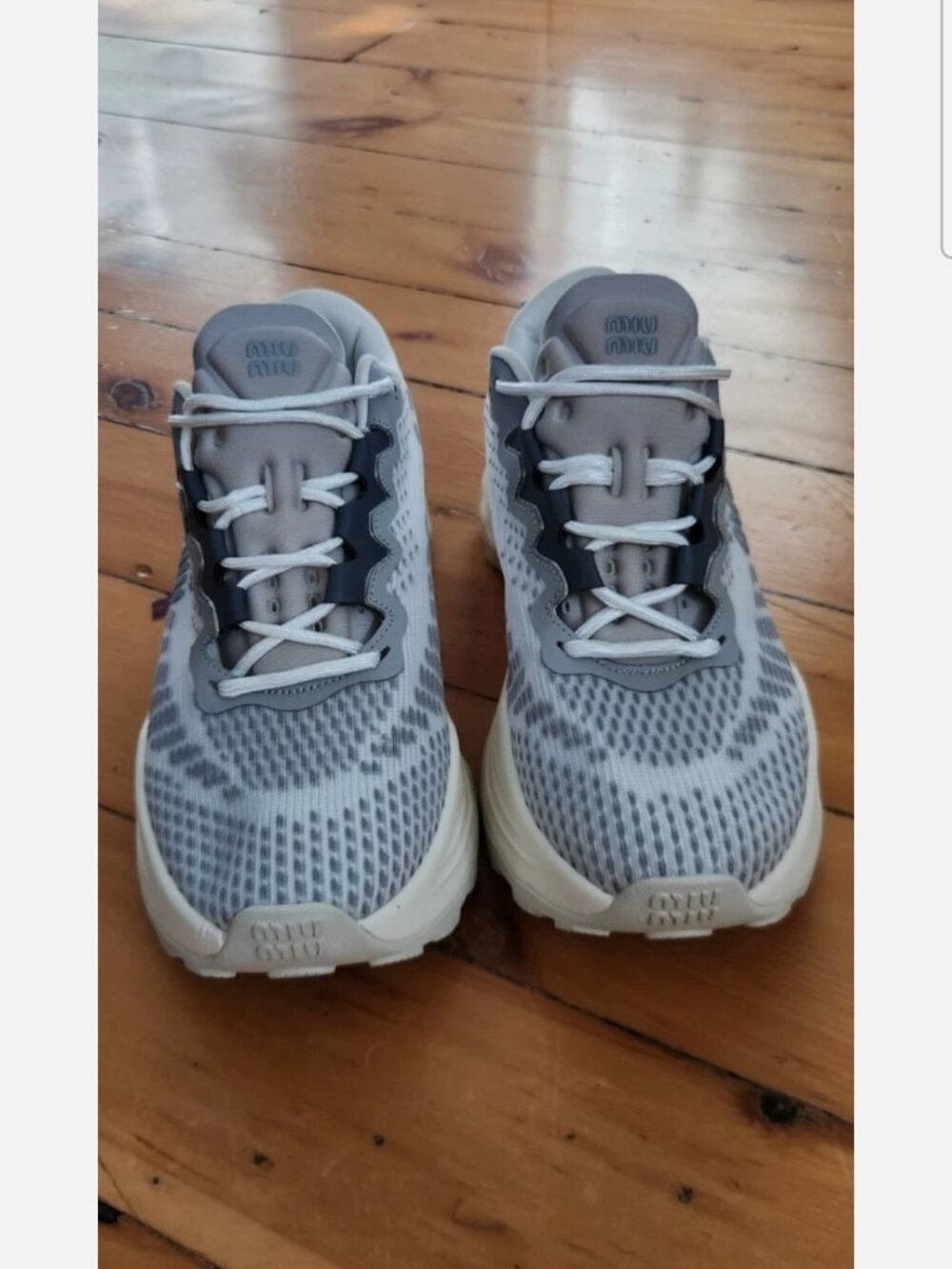 BRAND NEW Miu Miu Energy Technical fabric sneaker Gray-Silver size 39